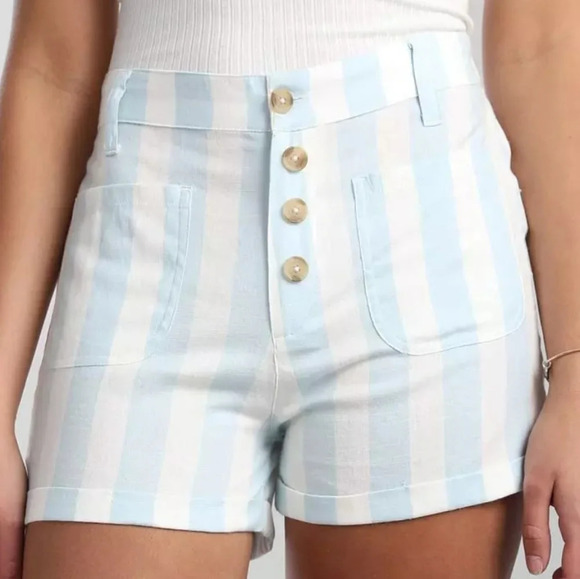 Billabong Pants - NWT Billabong Blue and white Striped Shorts
